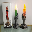 Halloween Skeleton Ghost Holding Candle Light