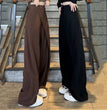 Fashion Irregular Stitching Straight-leg Trousers Women's Fried Street Pleated Suit Pants