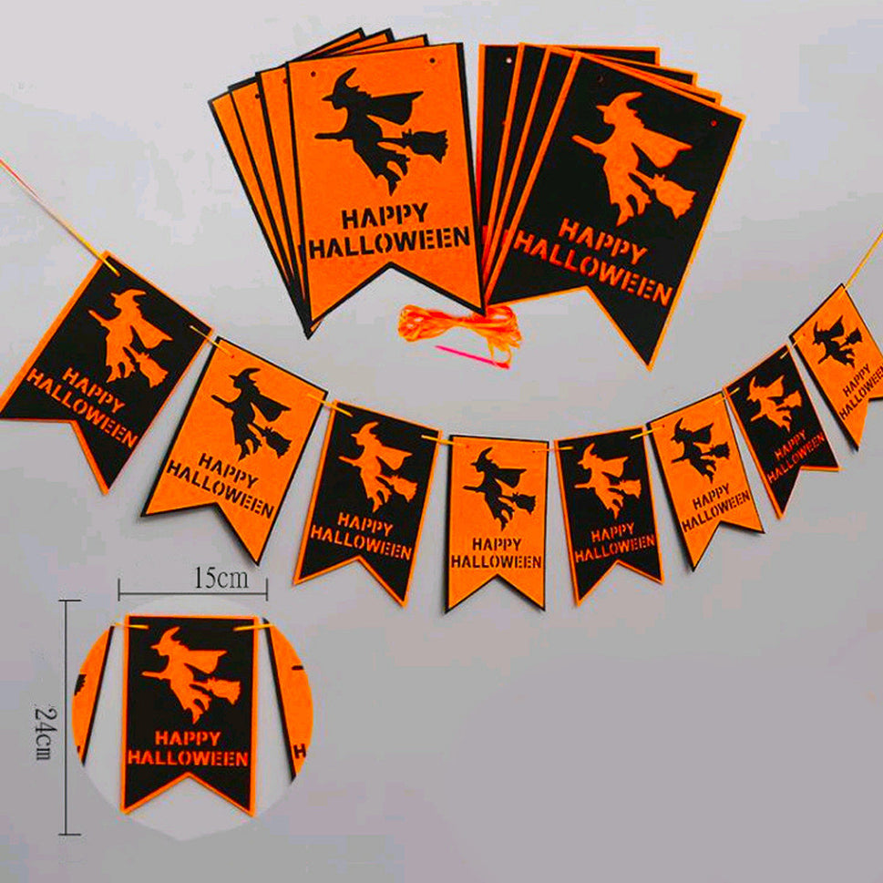 Halloween Double-layer Felt Cloth Holiday Party Shopping Mall Store Window Ornaments