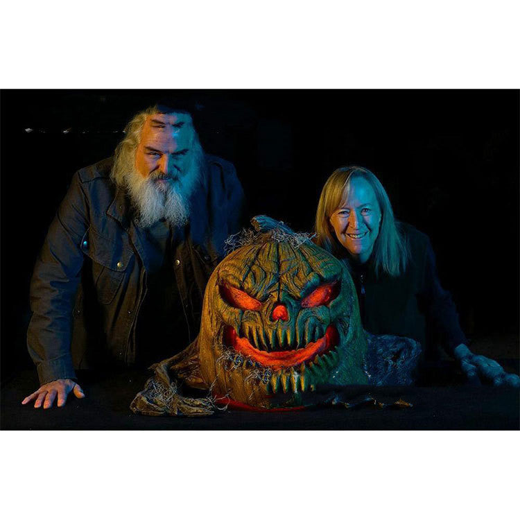Jack Solar Pumpkin Lantern Resin Decoration Halloween Light Horror