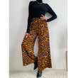 Women's Leopard Print Casual Elastic Waist Loose-fitting Wide-leg Trousers