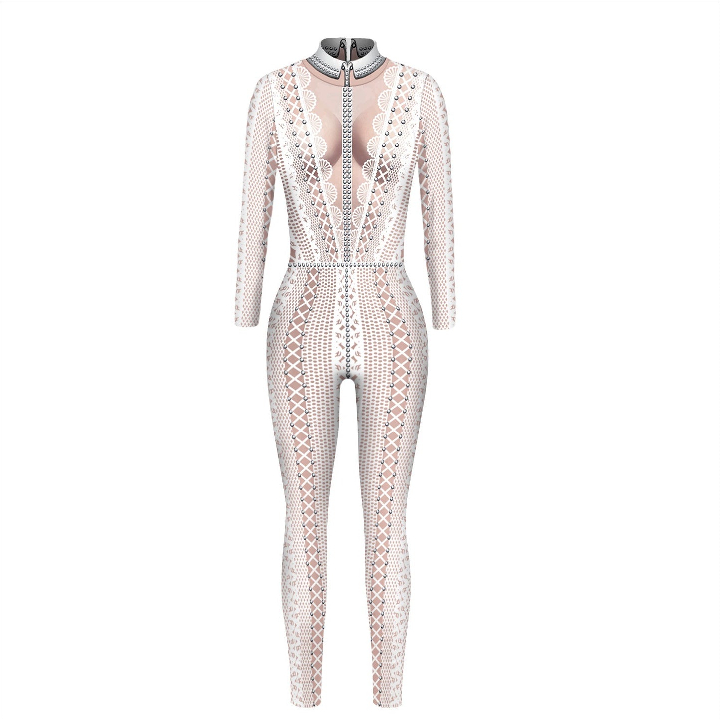 Halloween 3D Skeleton Digital Print Women's Romper