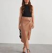 Women's Split Mid-length Hot Girl Leather Hip Skirt