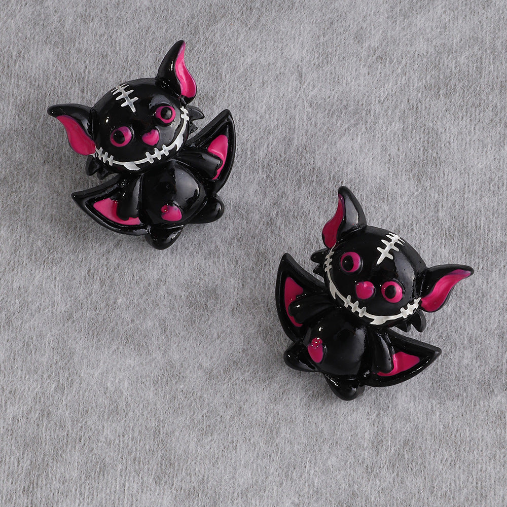 Fashion Halloween Simulation Plastic Ghost Face Pumpkin Ghost Death Ghost Festival Stud Earrings