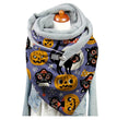 Female Plush Skull Print Long Halloween Button Bib