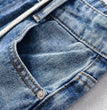 New High Waist Drawstring Ribbon Casual Loose Straight Jeans