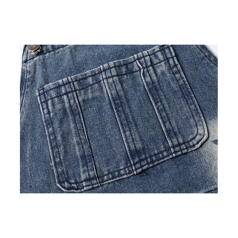 Straight Leg Wide Leg Denim Strap Pants