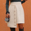 Single-breasted Wool Ring Asymmetric Half-body