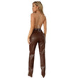 Stretch Leather Pants Women Casual PU Leather Pants Trousers Female Multicolor