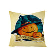 Home Halloween Pumpkin Linen Pillow Cover