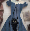 Women's Fashion Temperament Commute Halloween Drawstring Puff Sleeve High Waist Dress