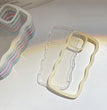 Wave Border Mobile Phone Case Solid Color Simple Candy Color