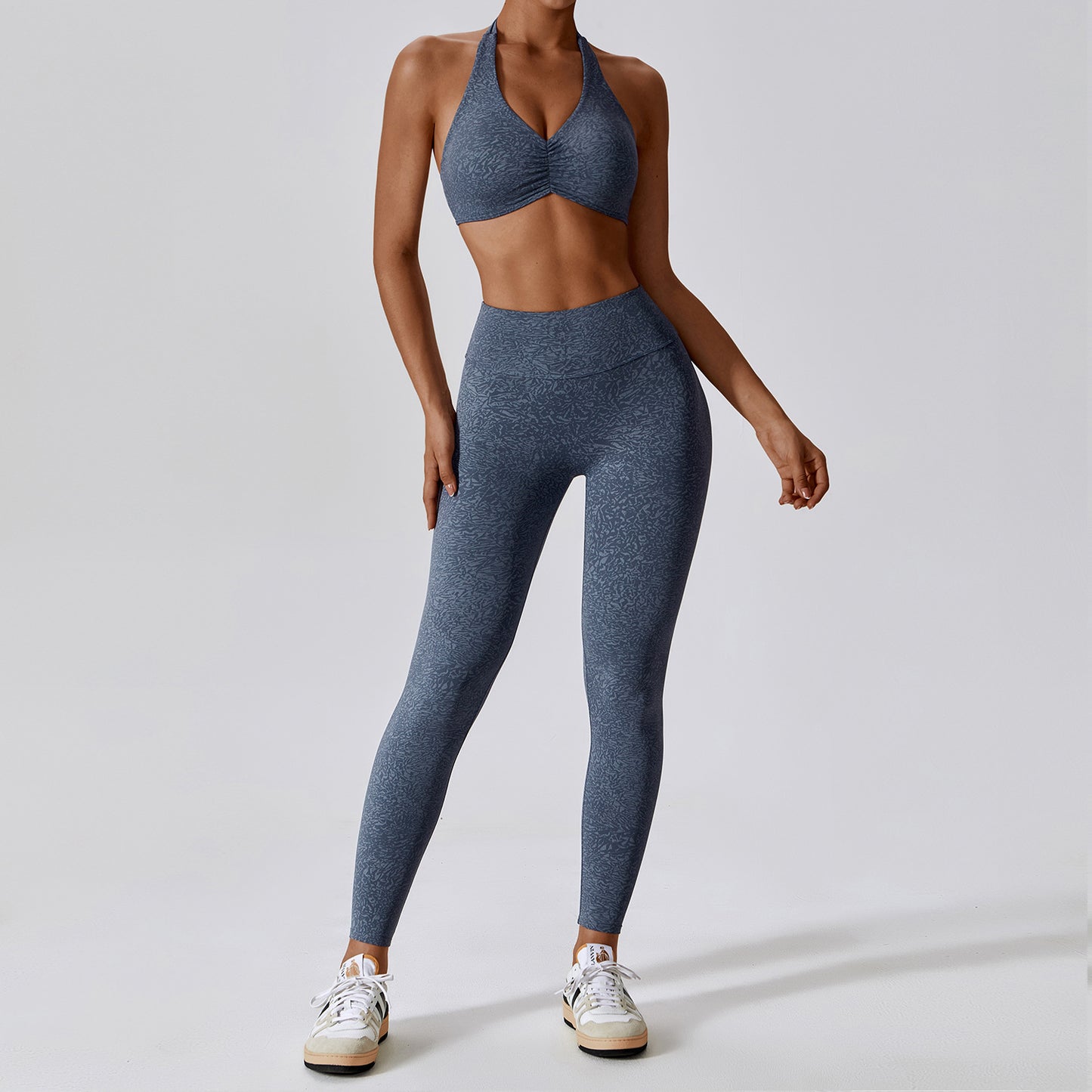Printed Nude Feel Yoga Suit Floral Quick-drying Running Sports Workout Clothes