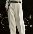 Women's Simple Commute Woolen Straight Wide-leg Pants