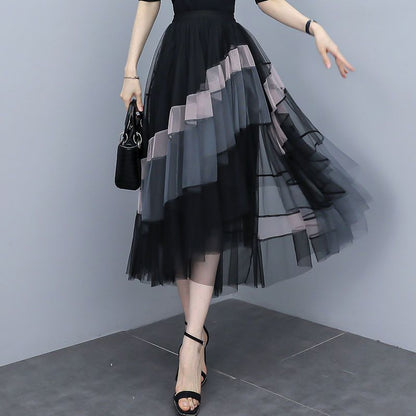New Women's Summer Adult Lady Like Woman Western Style Youthful-looking Lightly Mature Fashion Tulle Skirt