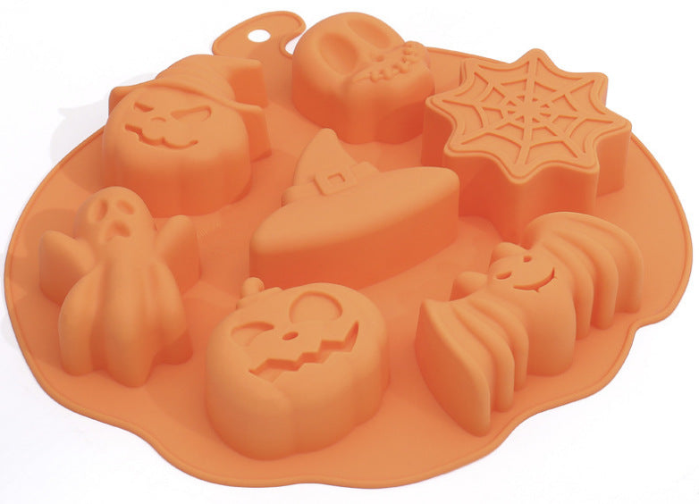 Halloween Pumpkin Bat Skull Silicone Cake Mould
