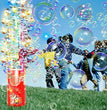 Fireworks Bubble Machine With 80ml Bubble Solution, Portable Automatic Bubble Machine With Lights And Closeable Music, Bubble Maker Toys For Kids Outside Activities Parties Wedding Christmas