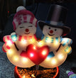 Christmas Scene Decoration With LED Lights Christmas Snowman Ornaments