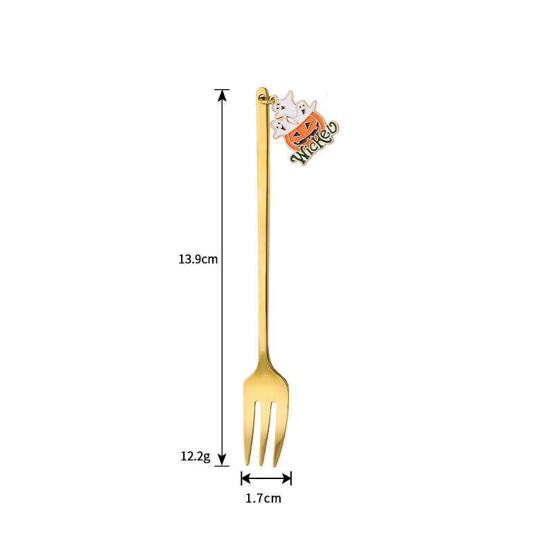 Halloween Style Pendant Stainless Steel Coffee  Creative Pumpkin Spoon