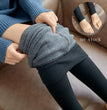 High Waist Stripes Leggings Winter Warm Thick High Stretch Imitation-cashmere Trousers Skinny Fitness Woman Pants