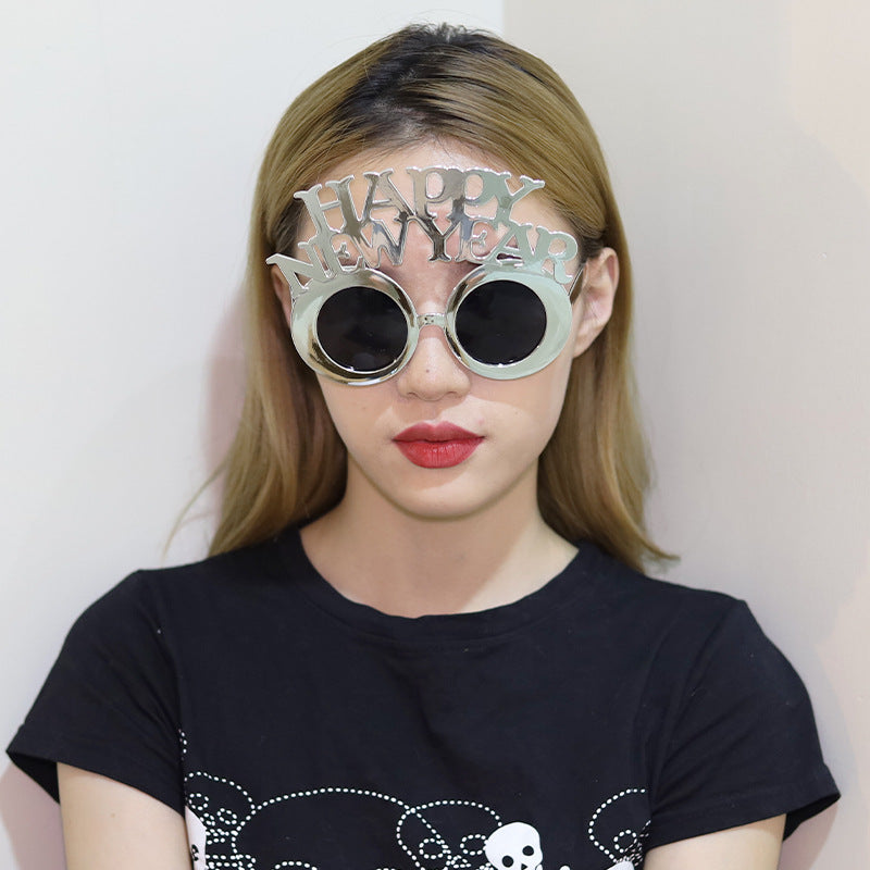 Creative 2024 Happy New Year Party Glasses Supplies Photo Props Holiday Dance Dress Up Funny Glasses