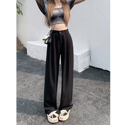 Straight High Waist Slimming Loose And Simple Casual Pants