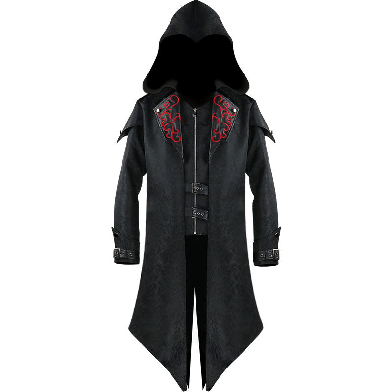 Men's New Medieval Halloween Retro Patchwork Coat