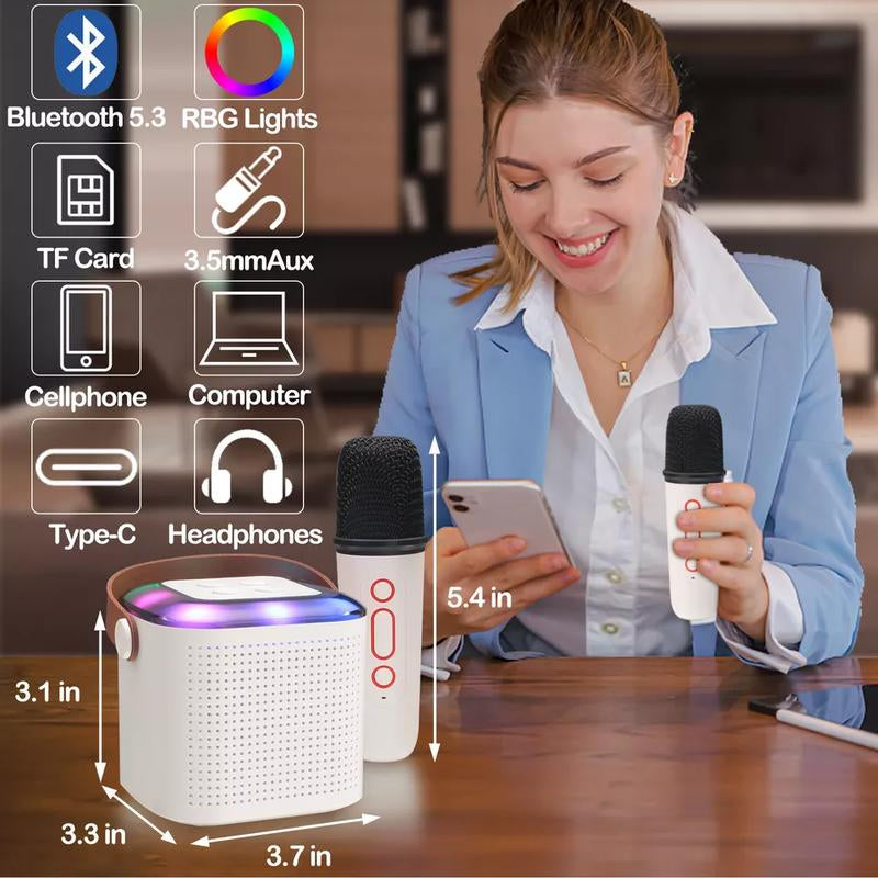 Portable Karaoke Machine - Wireless Speaker with High-Definition Mic - Enhanced Bass & Seamless Connection - Perfect for Adult Home Parties, Birthday Celebrations