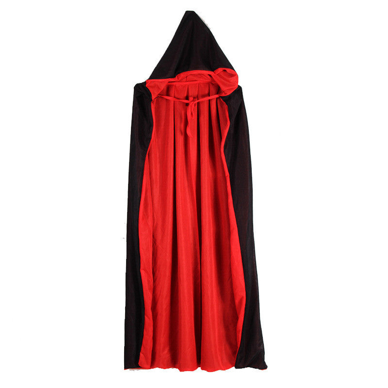 Halloween Black And Red Cloak Adult Double-sided Cloak Black Death Cloak Child Double-layer Cloak Vampire Cloak