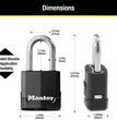 Magnum Heavy Duty Outdoor Padlock with Key, Weather Resistant Body and Cut Resistant Shackle Make Lock Perfect for Fences, Gates, Sheds, M115XDLF