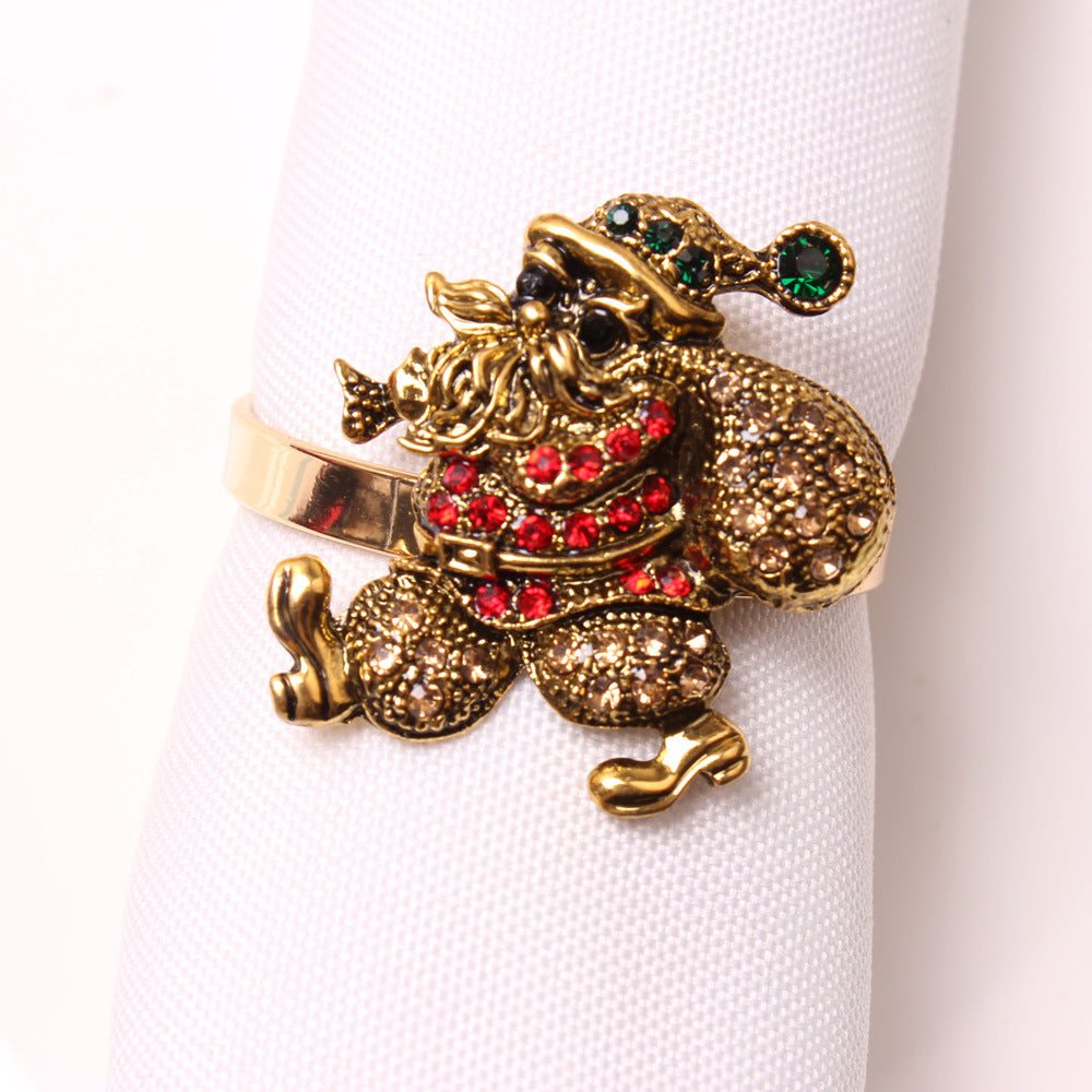 Christmas Elk Wreath Christmas Tree Bells Snowflake Napkin Ring