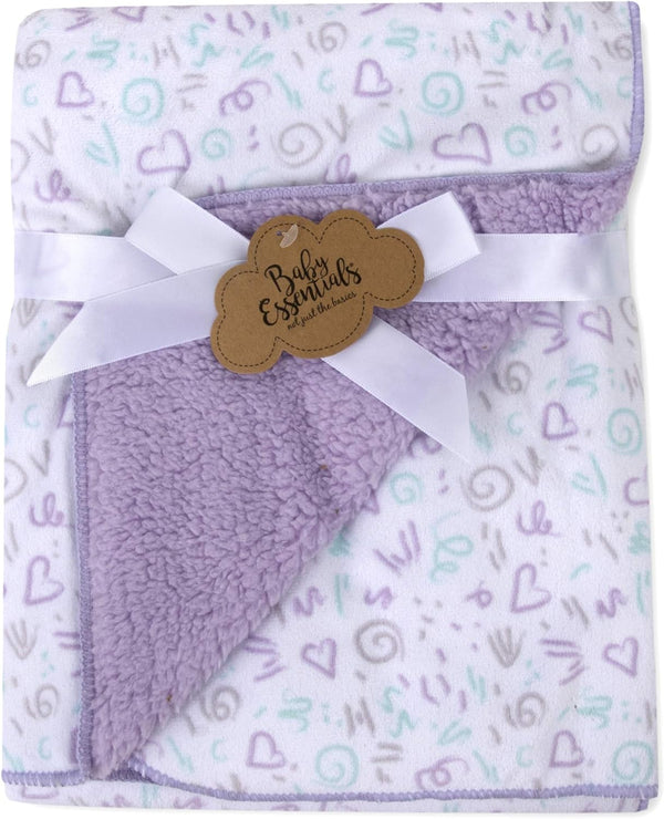 Reversible Sherpa Baby Blanket, Dreams & Doodles