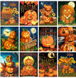Diamond Painting Halloween Embroidery Pumpkin Full Square Diamond Mosaic Cartoon