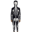 Halloween Carnival Skeleton Zipper Hooded One-piece