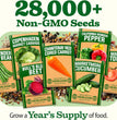55 Vegetable Seeds Pack 28,000+ Non-Gmo Heirloom Seeds for Planting Vegetables, Survival Seed Vault, Garden Kit for Spring Fall Winter, Gift for Gardeners