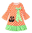 Long Sleeve Girls Halloween Dress Black Pumpkin Ghost