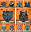 Halloween Glowing Face Cover Led Light Dance For Halloween Festival Party Headwear Music Head Props Bar Face Accessories