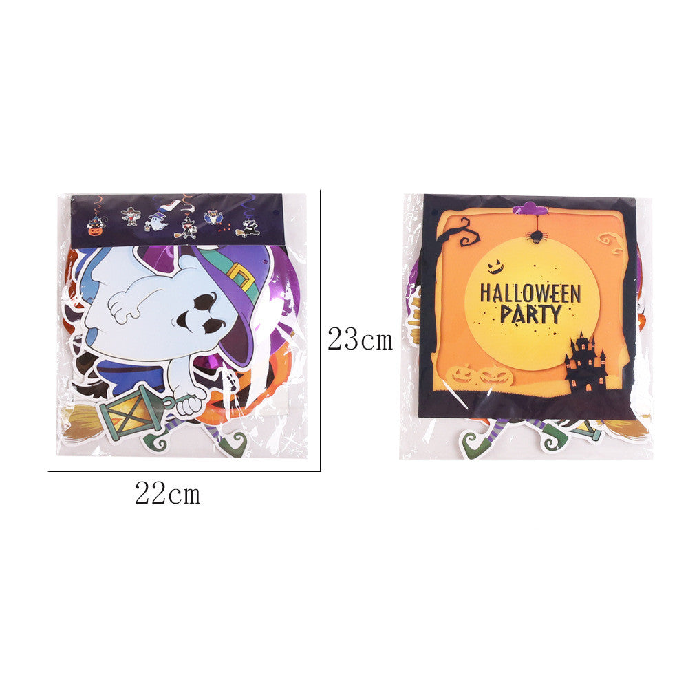 Cartoon Halloween Skull Spiral Pendant Set