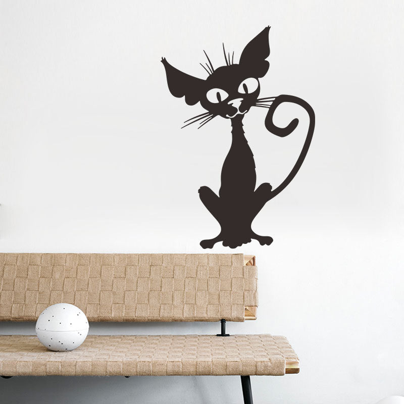 Foreign Trade Carved Wall Stickers Halloween Thriller Black Cat Creative Wall Decoration Removable Stickers FX1531 Van Gogh