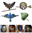 Halloween Horror Death Moth Skull Retro Hair Stick Fork Bun Holder Creative Slide Hairpins With Faux Bone Ponytail Barrette
