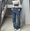 Cargo Pocket Straight-leg Denim Trousers