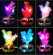 Halloween Glowing Fluff Fiber Led Feather Mask