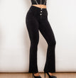 Shascullfites Melody Black Flared Lift Jeggings Button Up Flare Jeans Shaping Bum Lift Pants High Waist Jeans Women