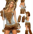 Halloween Big Tail Fur Leopard Print Performance Dress