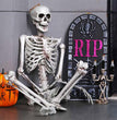 Halloween Plastic Skull Skeleton Model Scene Arrangement