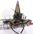 Halloween Decoration Witch Hat Headband, Masquerade Show Lace Sequin Hat Headband