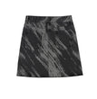 Women's Retro Gray Tie Dyed Letter Printed Denim Skirt