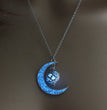 Halloween multi-colored moon love necklace