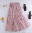 Tulle Skirt Versatile Solid Color Bottoming Mid-length