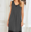 Contrast Color Stitching Sleeveless Vest Casual Homewear Nightdress For Women